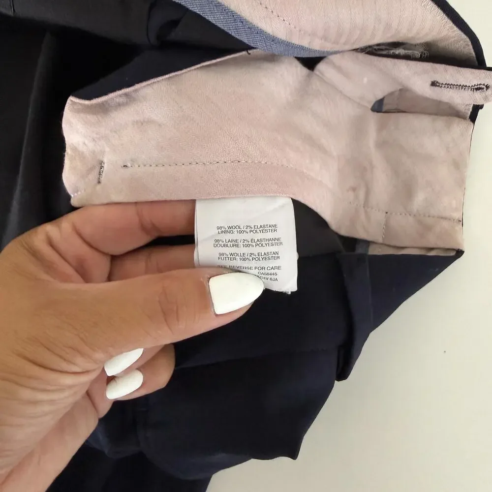 J.Crew Ludlow Slim Fit Men Navy Wool Blend Dress Pants - 30x30 W30 L30
